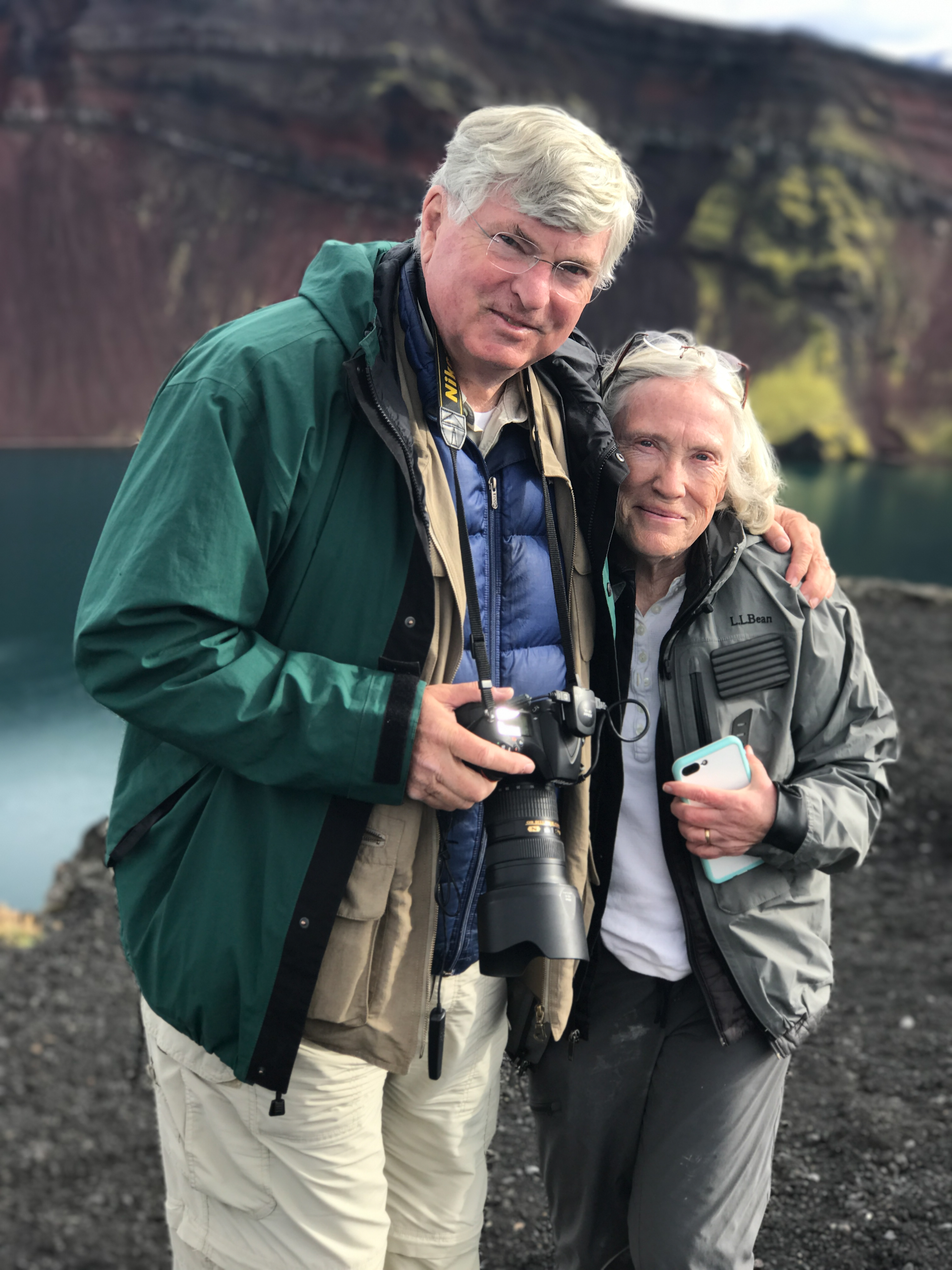 Story and Dennis in Iceland in 2017
